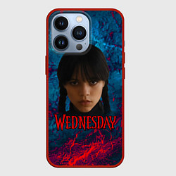 Чехол для iPhone 13 Pro Wednesday horror, цвет: 3D-красный