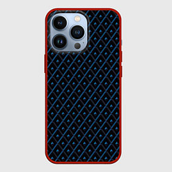 Чехол iPhone 13 Pro Ромбики синие
