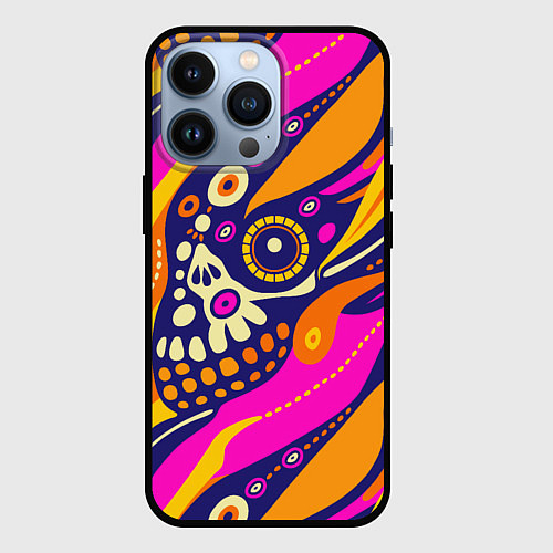 Чехол iPhone 13 Pro Абстрактный узор мексиканская чупакабра / 3D-Черный – фото 1