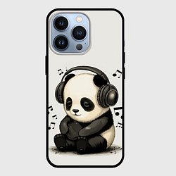 Чехол для iPhone 13 Pro Милая панда в наушниках, цвет: 3D-черный