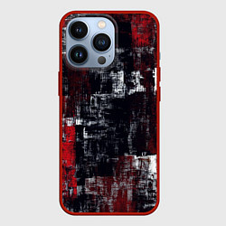 Чехол для iPhone 13 Pro Абстракт красный на чёрном, цвет: 3D-красный