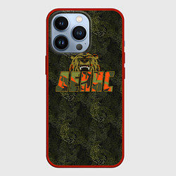 Чехол для iPhone 13 Pro Денис камуфляж, цвет: 3D-красный