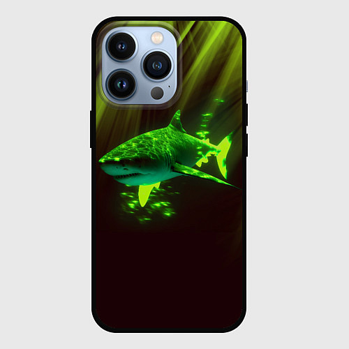 Чехол iPhone 13 Pro Хищная акула / 3D-Черный – фото 1