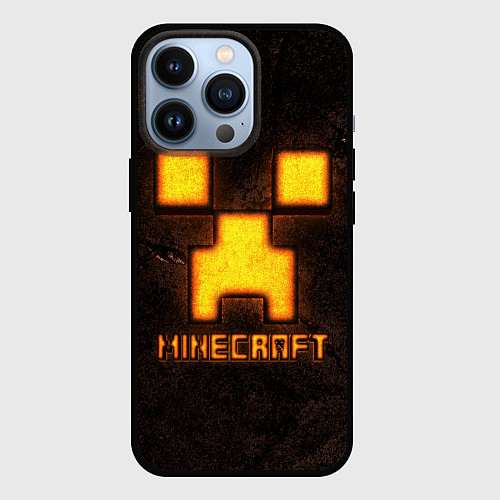 Чехол iPhone 13 Pro Minecraft lava / 3D-Черный – фото 1