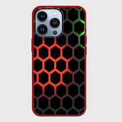 Чехол для iPhone 13 Pro Gradient hexagon genshin, цвет: 3D-красный