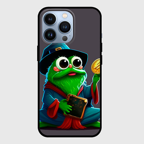 Чехол iPhone 13 Pro Лягушонок Пепе нашёл монетку / 3D-Черный – фото 1