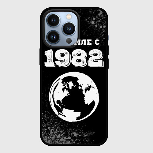 Чехол iPhone 13 Pro На Земле с 1982: краска на темном / 3D-Черный – фото 1