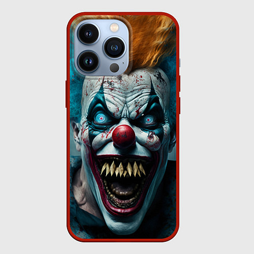 Чехол iPhone 13 Pro Бешенный клоун / 3D-Красный – фото 1