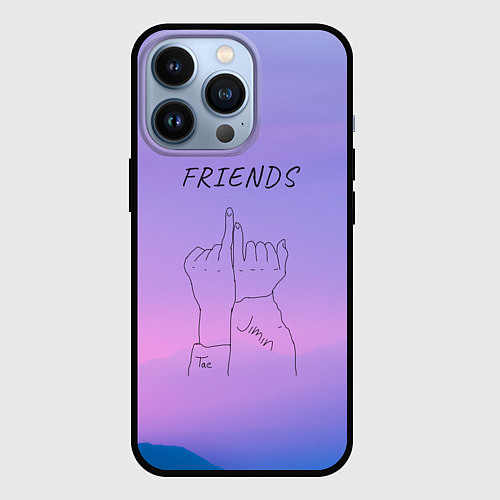 Чехол iPhone 13 Pro Friends - Jimin and Taehyung BTS / 3D-Черный – фото 1