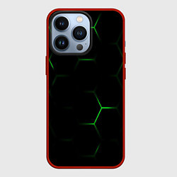 Чехол для iPhone 13 Pro Соты бронированный стиль, цвет: 3D-красный