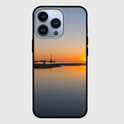 Чехол для iPhone 13 Pro Санкт-Петербург, закат на Финском заливе, цвет: 3D-черный
