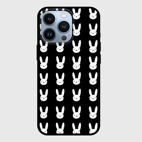 Чехол iPhone 13 Pro Bunny pattern black / 3D-Черный – фото 1