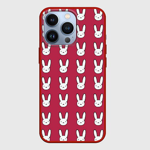 Чехол iPhone 13 Pro Bunny Pattern red / 3D-Красный – фото 1