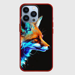 Чехол для iPhone 13 Pro Красочная лисичка, цвет: 3D-красный