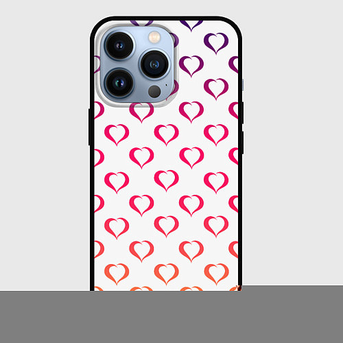 Чехол iPhone 13 Pro Разноцветные сердечки для дня святого валентина / 3D-Черный – фото 1