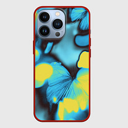 Чехол iPhone 13 Pro Голубые бабочки асбтракция