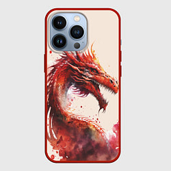 Чехол для iPhone 13 Pro Живописный красный дракон, цвет: 3D-красный