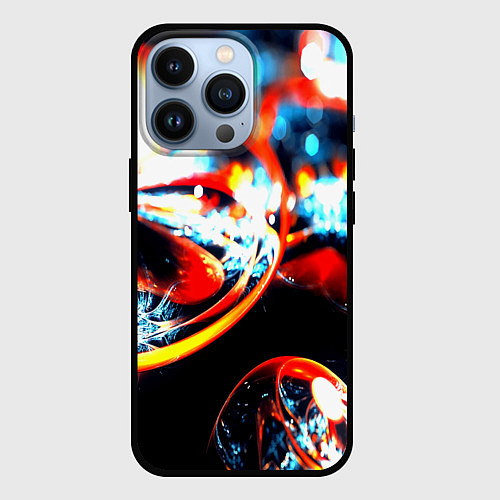 Чехол iPhone 13 Pro Фрактальный узор / 3D-Черный – фото 1
