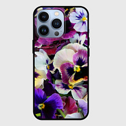Чехол для iPhone 13 Pro Красивые анютины глазки, цвет: 3D-черный