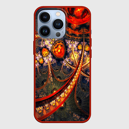 Чехол iPhone 13 Pro Fractal illusion / 3D-Красный – фото 1