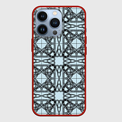 Чехол для iPhone 13 Pro Трилистник орнамент в круге, цвет: 3D-красный