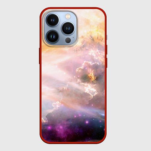 Чехол iPhone 13 Pro Аморфное абстрактное космическое красочное небо / 3D-Красный – фото 1