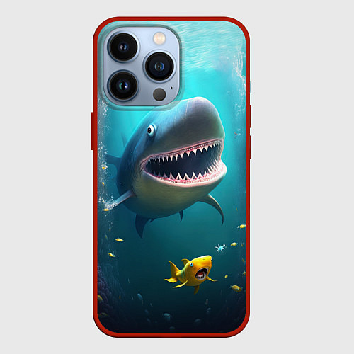 Чехол iPhone 13 Pro Я акула туруру / 3D-Красный – фото 1