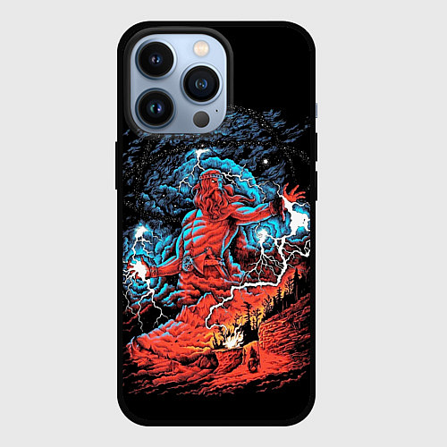 Чехол iPhone 13 Pro Перун бог громовержец / 3D-Черный – фото 1