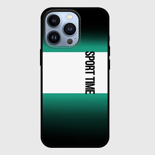 Чехол iPhone 13 Pro Россия sport time / 3D-Черный – фото 1