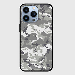 Чехол для iPhone 13 Pro Снежный камуфляж, цвет: 3D-черный