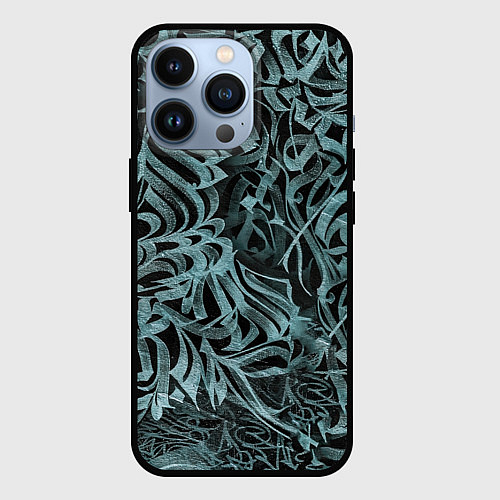 Чехол iPhone 13 Pro Каллиграфический / 3D-Черный – фото 1