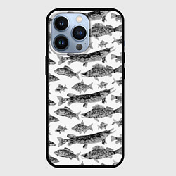 Чехол для iPhone 13 Pro Паттерн на каждый день о рыбалке, цвет: 3D-черный