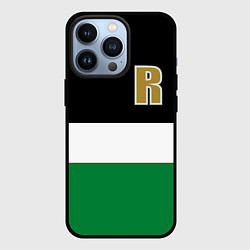 Чехол iPhone 13 Pro Буква R цветные полосы