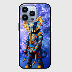 Чехол для iPhone 13 Pro Слон в космосе - киберпанк, цвет: 3D-черный