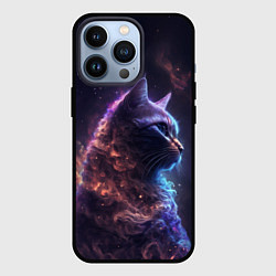 Чехол для iPhone 13 Pro Кошка в космосе туманность, цвет: 3D-черный
