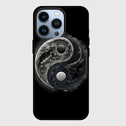 Чехол для iPhone 13 Pro Абстракция инь-янь, цвет: 3D-черный