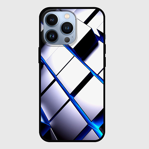 Чехол iPhone 13 Pro Неоновые плиты киберпанк / 3D-Черный – фото 1