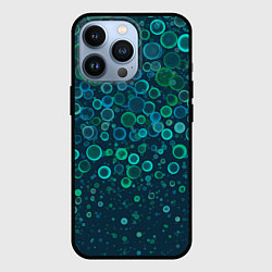 Чехол для iPhone 13 Pro Изумрудные круги Абстракция, цвет: 3D-черный