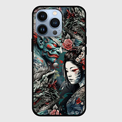 Чехол для iPhone 13 Pro Мифические существа Японии, цвет: 3D-черный