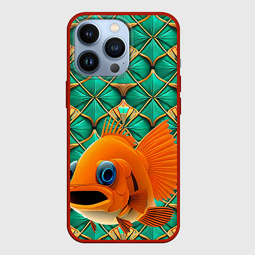 Чехол iPhone 13 Pro Сказочная золотая рыбка / 3D-Красный – фото 1