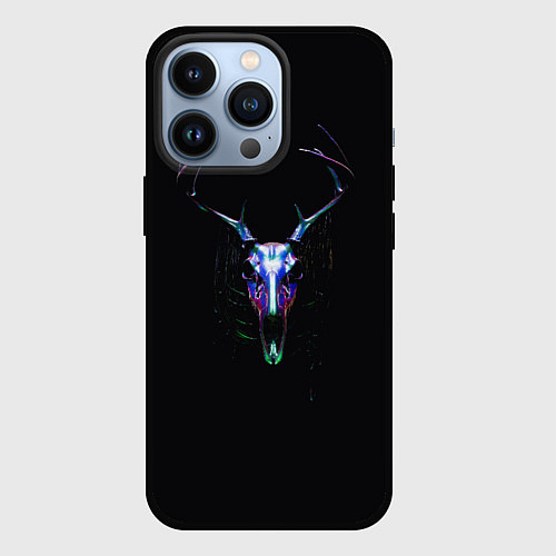 Чехол iPhone 13 Pro Череп оленя / 3D-Черный – фото 1