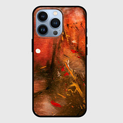 Чехол для iPhone 13 Pro Абстрактный красный туман и краски, цвет: 3D-черный