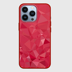 Чехол для iPhone 13 Pro Блеск геометрии, цвет: 3D-красный