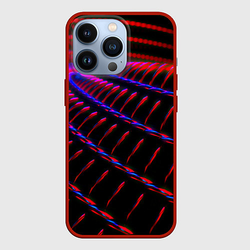 Чехол iPhone 13 Pro Geometry neon texture / 3D-Красный – фото 1