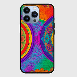 Чехол для iPhone 13 Pro Красочные этнические орнаменты, цвет: 3D-черный