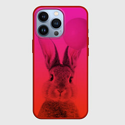 Чехол для iPhone 13 Pro Заяц градиент, цвет: 3D-красный