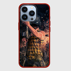 Чехол для iPhone 13 Pro PUBG засада, цвет: 3D-красный