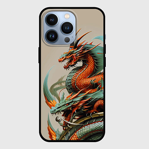 Чехол iPhone 13 Pro Japan dragon - irezumi / 3D-Черный – фото 1