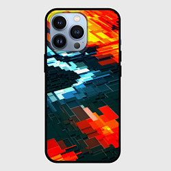 Чехол для iPhone 13 Pro Плиты и грани абстракции, цвет: 3D-черный