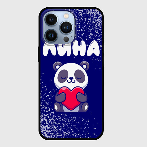 Чехол iPhone 13 Pro Лина панда с сердечком / 3D-Черный – фото 1